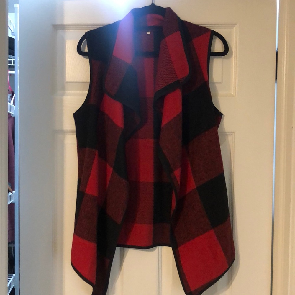 Buffalo plaid vest